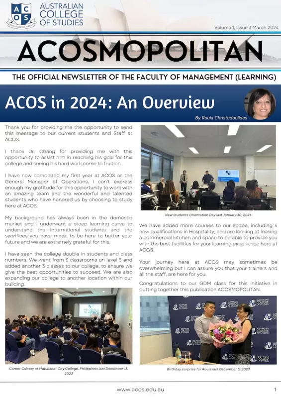 ACOSMOPOLITAN Volume 1, Issue 3 – MAR 2024